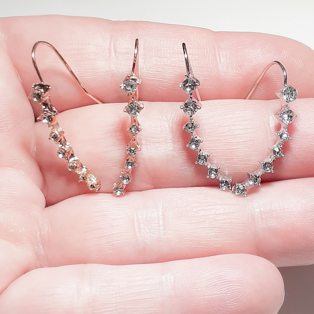 🎀 Trendy Rhineston crawler Earrings - Picture 5 of 6
